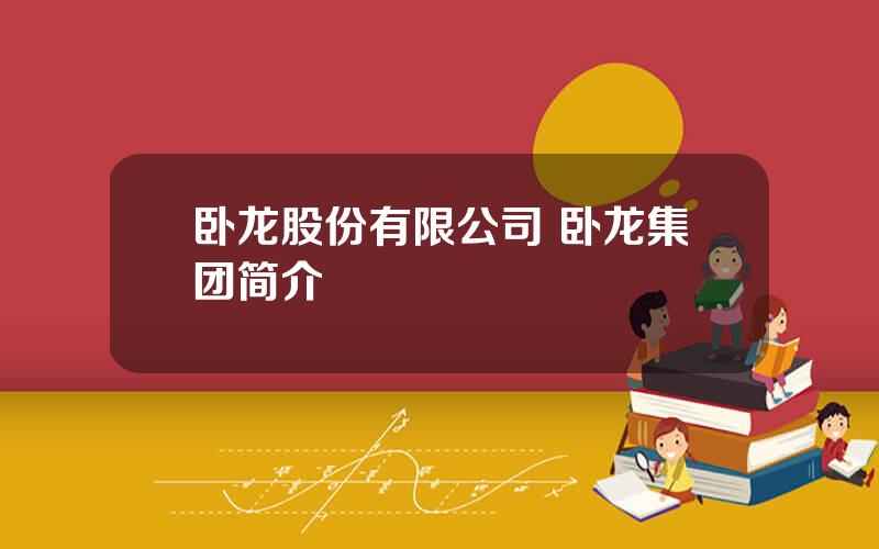 卧龙股份有限公司 卧龙集团简介